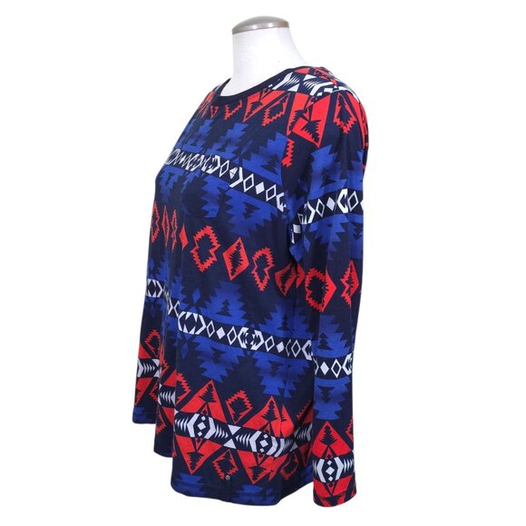 Lauren Active Ralph Lauren Womens Aztec Print Long Sleeve T Shirt Top Size 2X - Picture 4 of 7